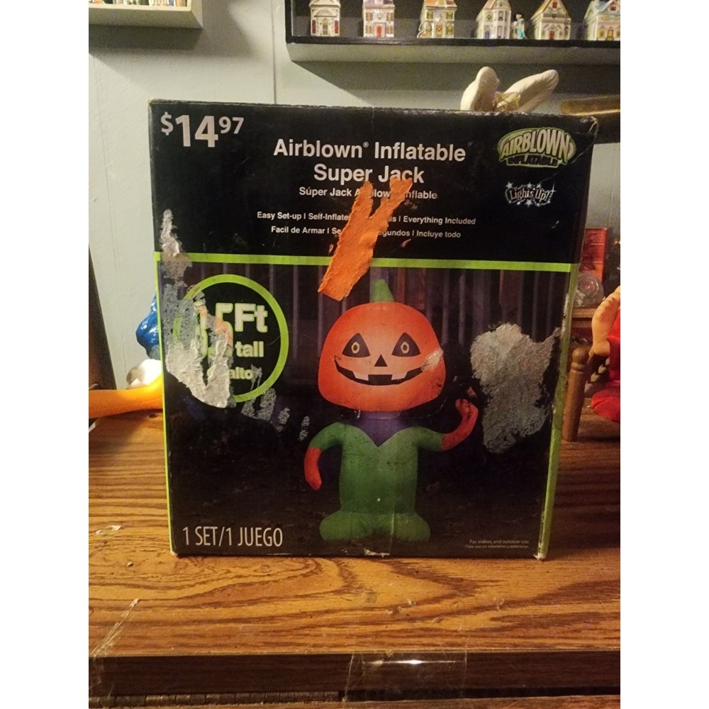 Vintage Gemmy Airblown Inflatable Super Jack Halloween Yard Decoration 3.5 Foot